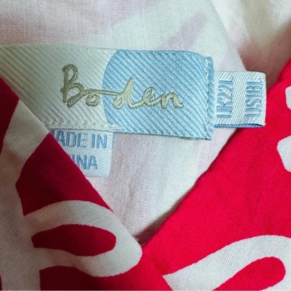 Boden Pink White Floral Alfani Floral Dress V-neckline sleeveless cotton 18L - Picture 5 of 11